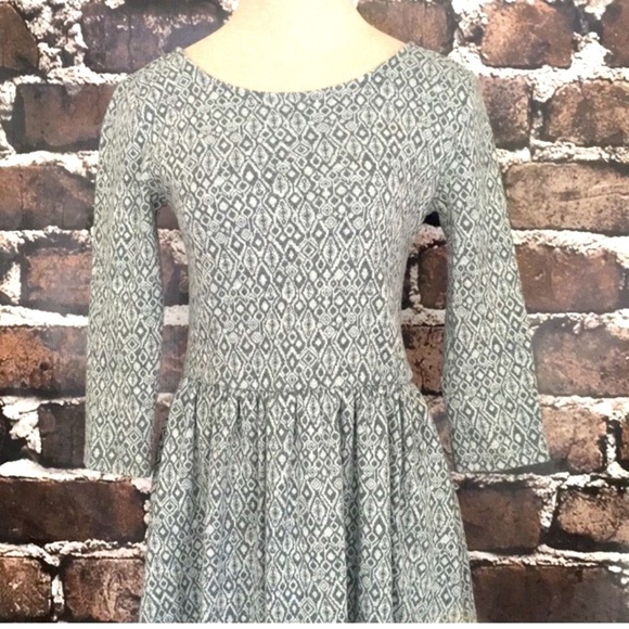 BP Nordstrom Dress Flare White Gray Diamond Medium - Picture 1 of 8